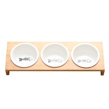 Load image into Gallery viewer, Fashion Cat Dog Feeders Bowls Bamboo Tableware Ceramic Pet Food Water Bowl High Grade Anti Skid Pet Supplies Dog Cat Bowl
