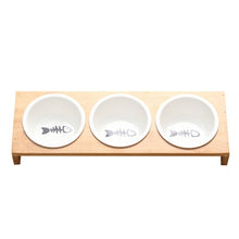 Load image into Gallery viewer, Fashion Cat Dog Feeders Bowls Bamboo Tableware Ceramic Pet Food Water Bowl High Grade Anti Skid Pet Supplies Dog Cat Bowl
