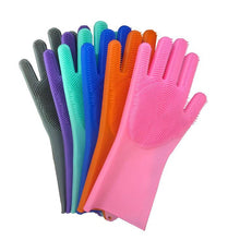 Load image into Gallery viewer, 1 Pair Pet Silicone Cleaning Gloves Dog Cat Bath Cleaning Brush Gloves Scrubber Rubber Kitchen Clean Tool

