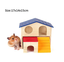 Load image into Gallery viewer, Wooden Small Pet Guinea Pig Toy Squirrel Totoro Springboard Hamster Tunnels Bird Toys Chinchilla Pet Rat Toys Small Animal House
