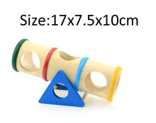 Load image into Gallery viewer, Wooden Small Pet Guinea Pig Toy Squirrel Totoro Springboard Hamster Tunnels Bird Toys Chinchilla Pet Rat Toys Small Animal House
